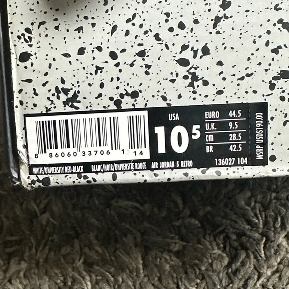 Jordan 5 Retro White Cement (10.5) - Picture 8 of 9